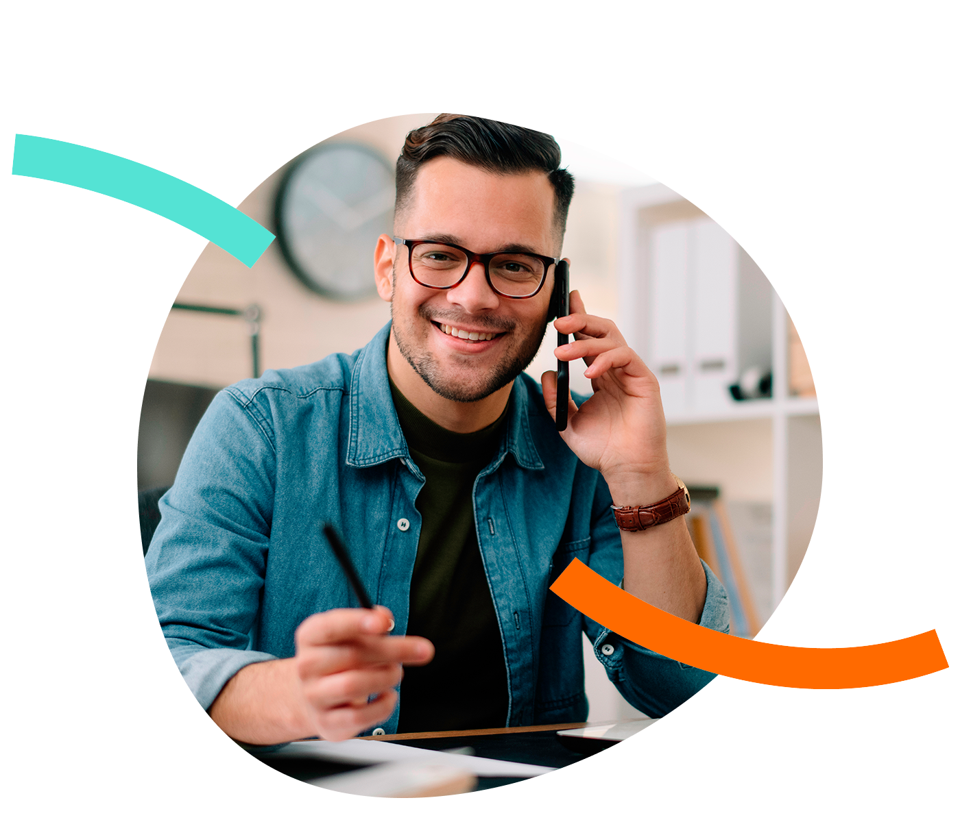 man-phone-organic-lines