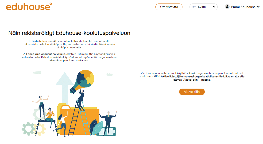 Eduhouse-palvelun kuvakaappaus.